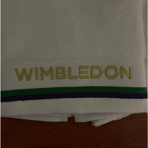 Wimbledon Embroidered in Gold & Purple/Green Trim Hand/Sport Towel by Christy - Picture 3 of 3